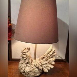 Rooster Lamp with Shade 17.5” Tall French Country Rustic Farmhouse